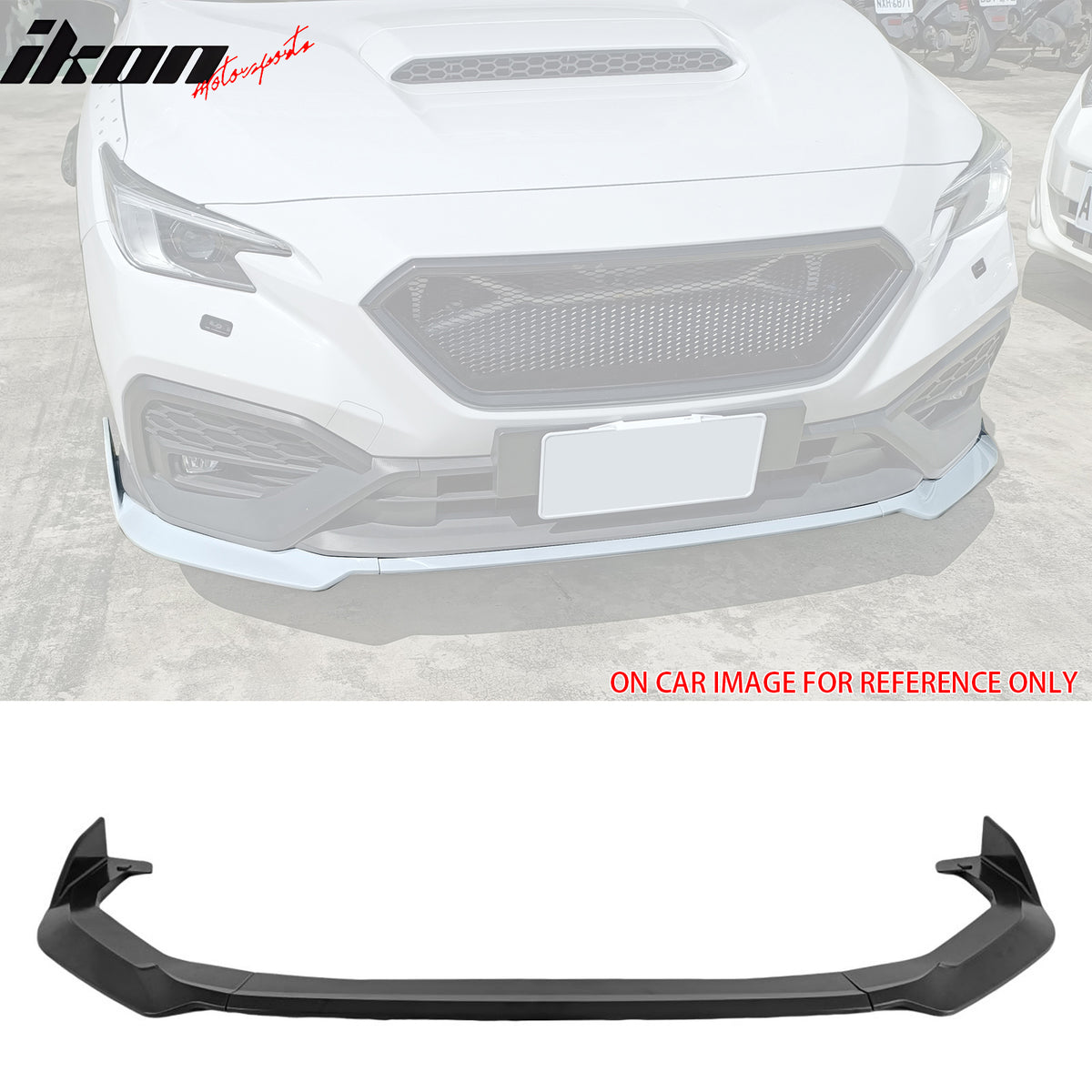 IKON MOTORSPORTS Front Bumper Lip Side Skirts Rear Aprons, Compatible with 2022-2025 Subaru WRX (Base, Limited, Premium, GT), D Style Matte Black ABS Air Dam Chin Spoiler Protector Splitter