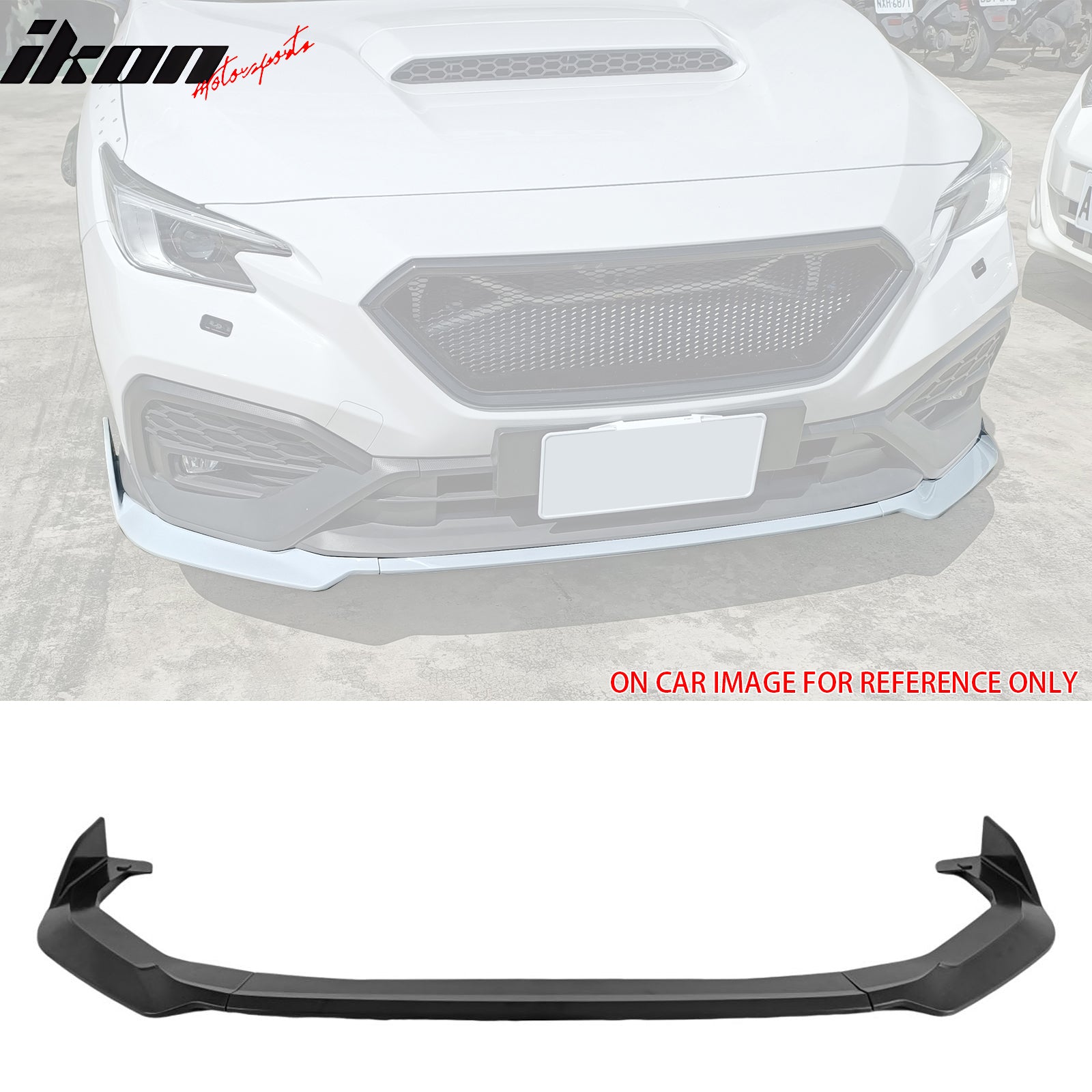 IKON MOTORSPORTS Front Bumper Lip Side Skirts Rear Aprons, Compatible with 2022-2025 Subaru WRX (Base, Limited, Premium, GT), D Style Matte Black ABS Air Dam Chin Spoiler Protector Splitter