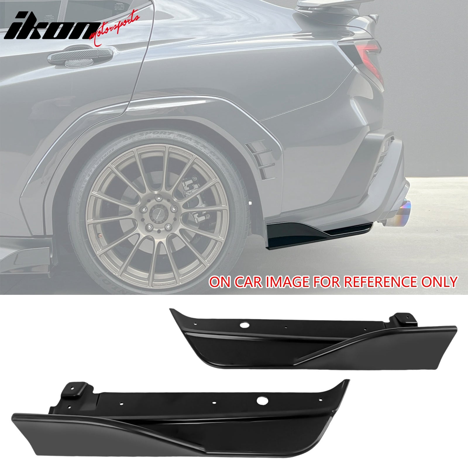 Fits 22-25 Subaru WRX Front Bumper Lip + Side Skirts + Rear Aprons Matte Black