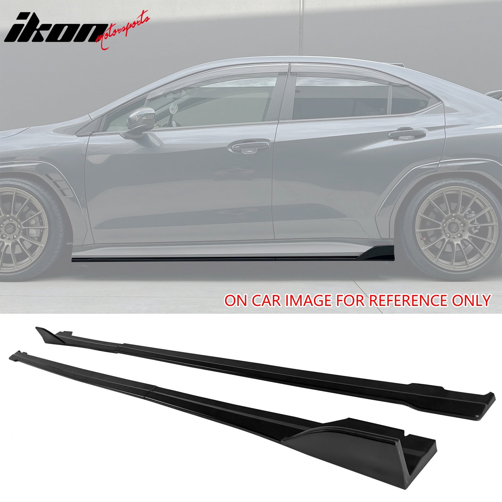 Fits 22-25 Subaru WRX Front Bumper Lip + Side Skirts + Rear Aprons Matte Black