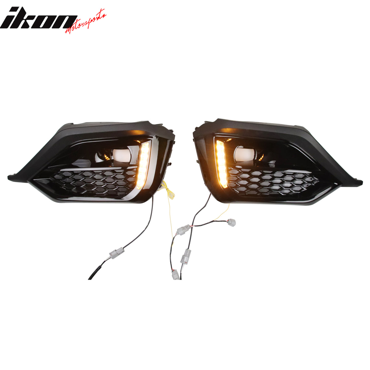 Fits 22-26 Subaru WRX VB OE Style Front Foglight Bezels W/LED Yellow Turn Signal