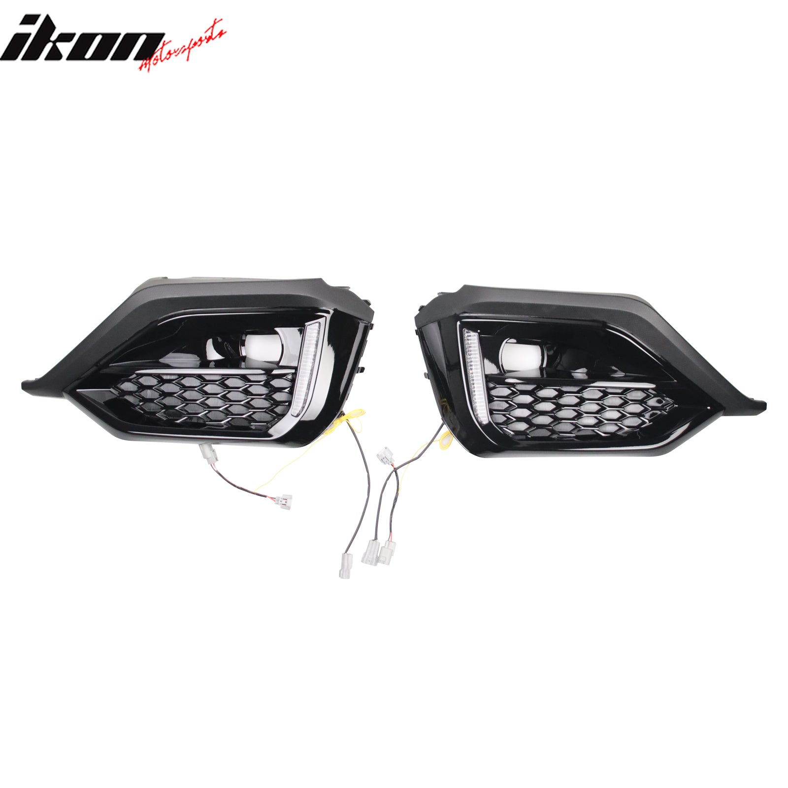 Fits 22-26 Subaru WRX VB OE Style Front Foglight Bezels W/LED Yellow Turn Signal