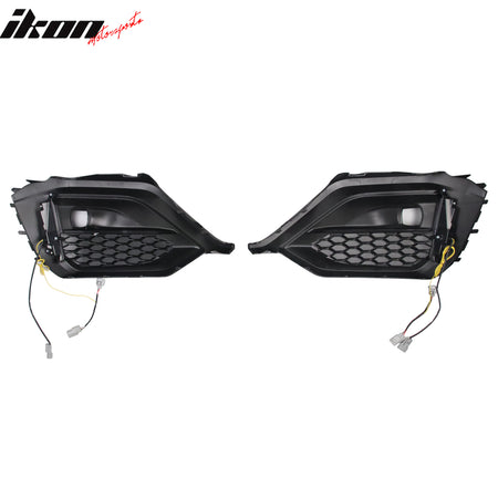 Fits 22-26 Subaru WRX VB OE Style Front Foglight Bezels W/LED Yellow Turn Signal