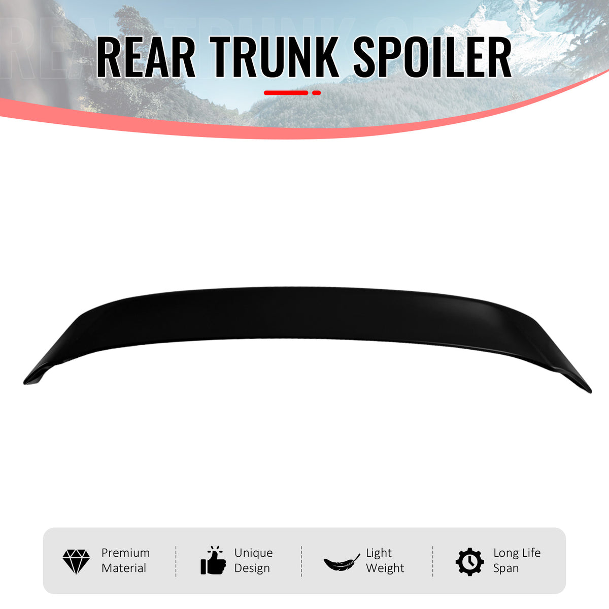 Fits 2022-2026 Subaru WRX VB DTO Style Rear Trunk Spoiler Wing ABS Primer Black