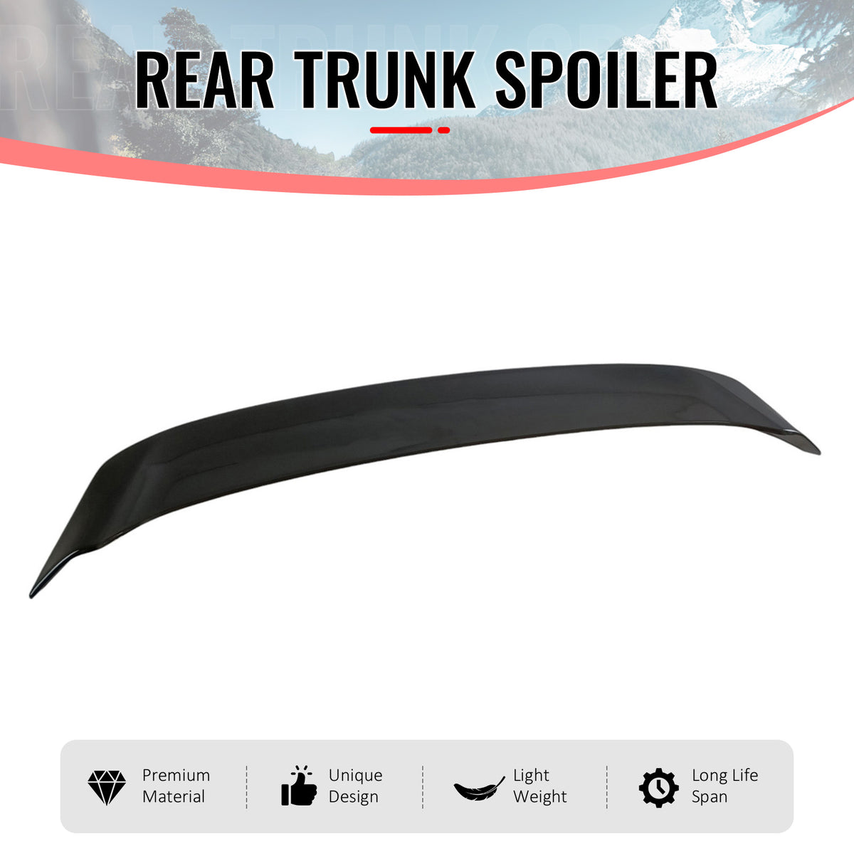 Fits 2022-2026 Subaru WRX VB DTO Style Rear Trunk Spoiler Wing ABS Gloss Black