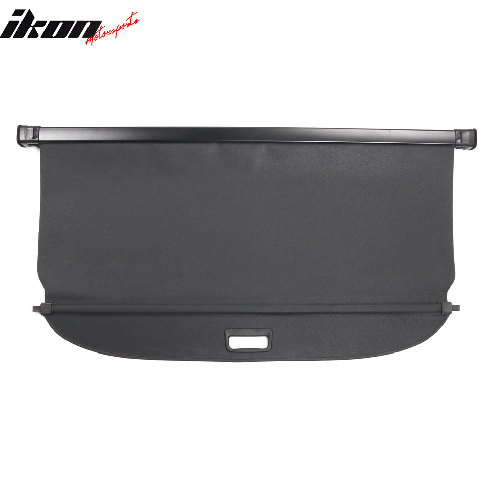 IKON MOTORSPORTS, Cargo Cover Compatible With 2022-2026 Toyota Corolla Cross 4-Door, PVC & Aluminum Rod Black Security Rear Trunk Cover Security Retractable Shield