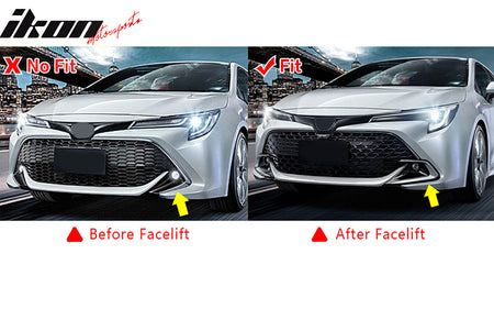 IKON MOTORSPORTS Front Bumper Lip, Compatible with 2022-2025 Toyota Corolla Auris 3rd E210 5-Door Hatchback, Matte Black Air Dam Chin Spoiler Protector Splitter 3PCS