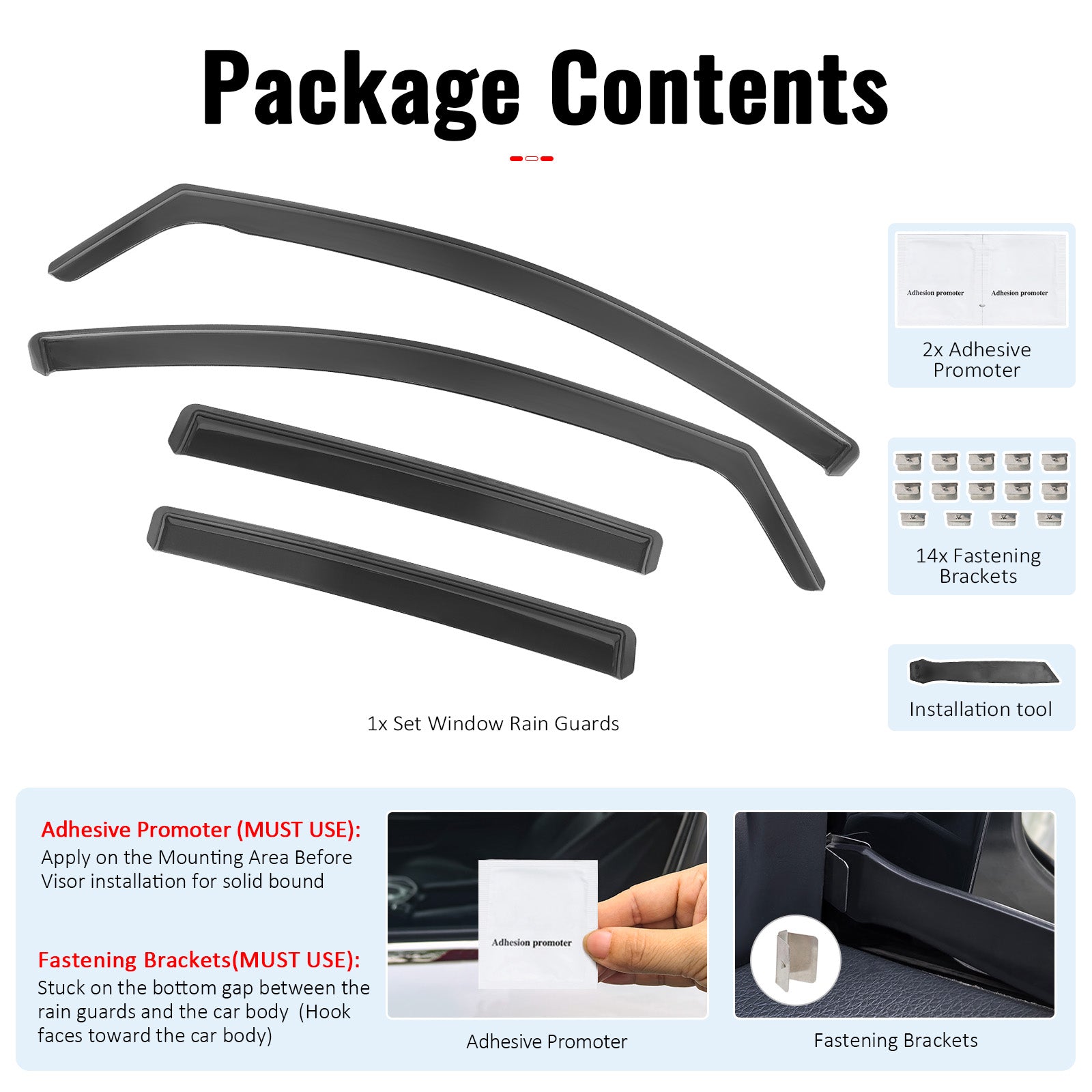 Fits 22-26 Volkswagen MK8 Golf GTI Golf R In-Channel Window Visors Deflectors PC