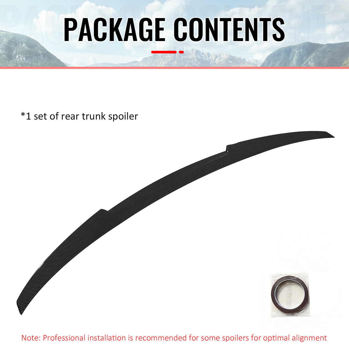 Fits 22-25 BMW G26 4-Series Gran Coupe & i4 M4 Trunk Spoiler Carbon Fiber Print