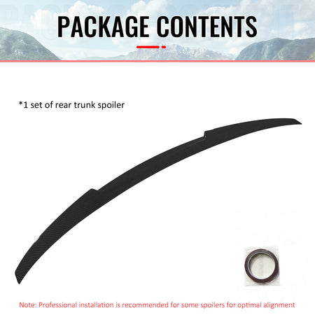 Fits 22-25 BMW G26 4-Series Gran Coupe & i4 M4 Trunk Spoiler Carbon Fiber Print