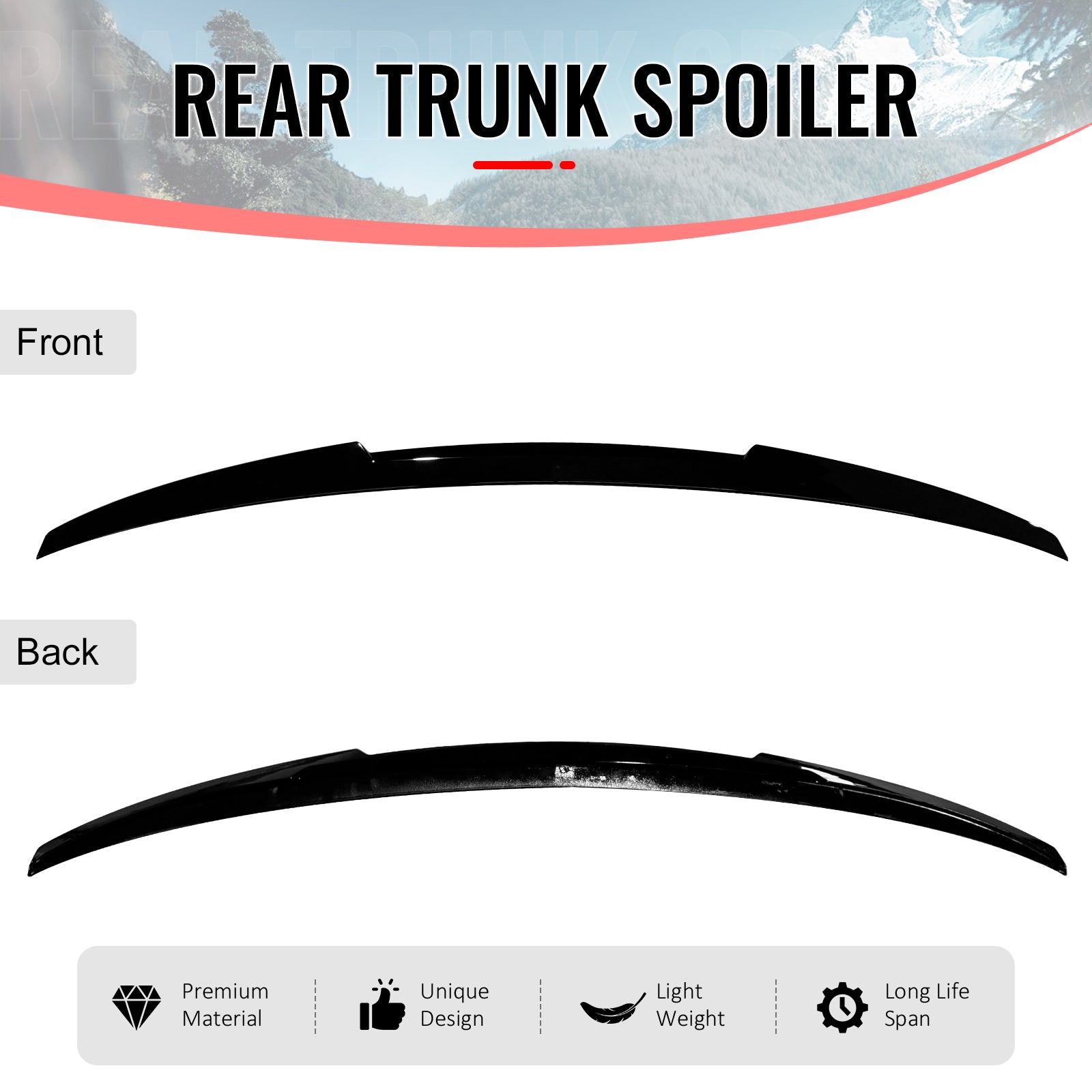Fits 22-25 BMW G26 4-Series Gran Coupe & i4 M4 Style Trunk Spoiler Gloss Black