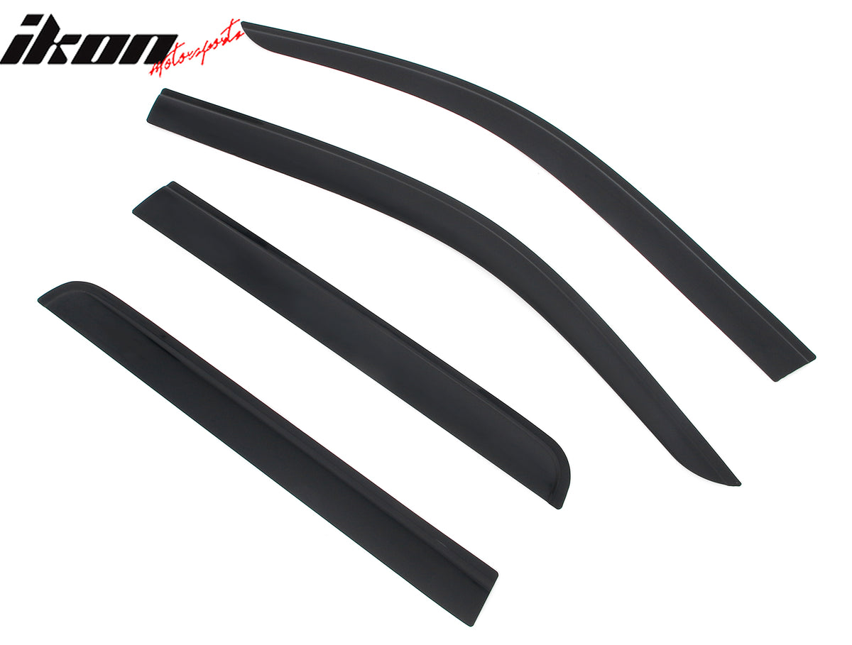 IKON MOTORSPORTS Tape on Low Profile Window Visors, Compatible with 2022-2026 Ford Maverick, Acrylic Smoke/Tinted Rain Guards, Side Window Wind Deflectors 4PCS