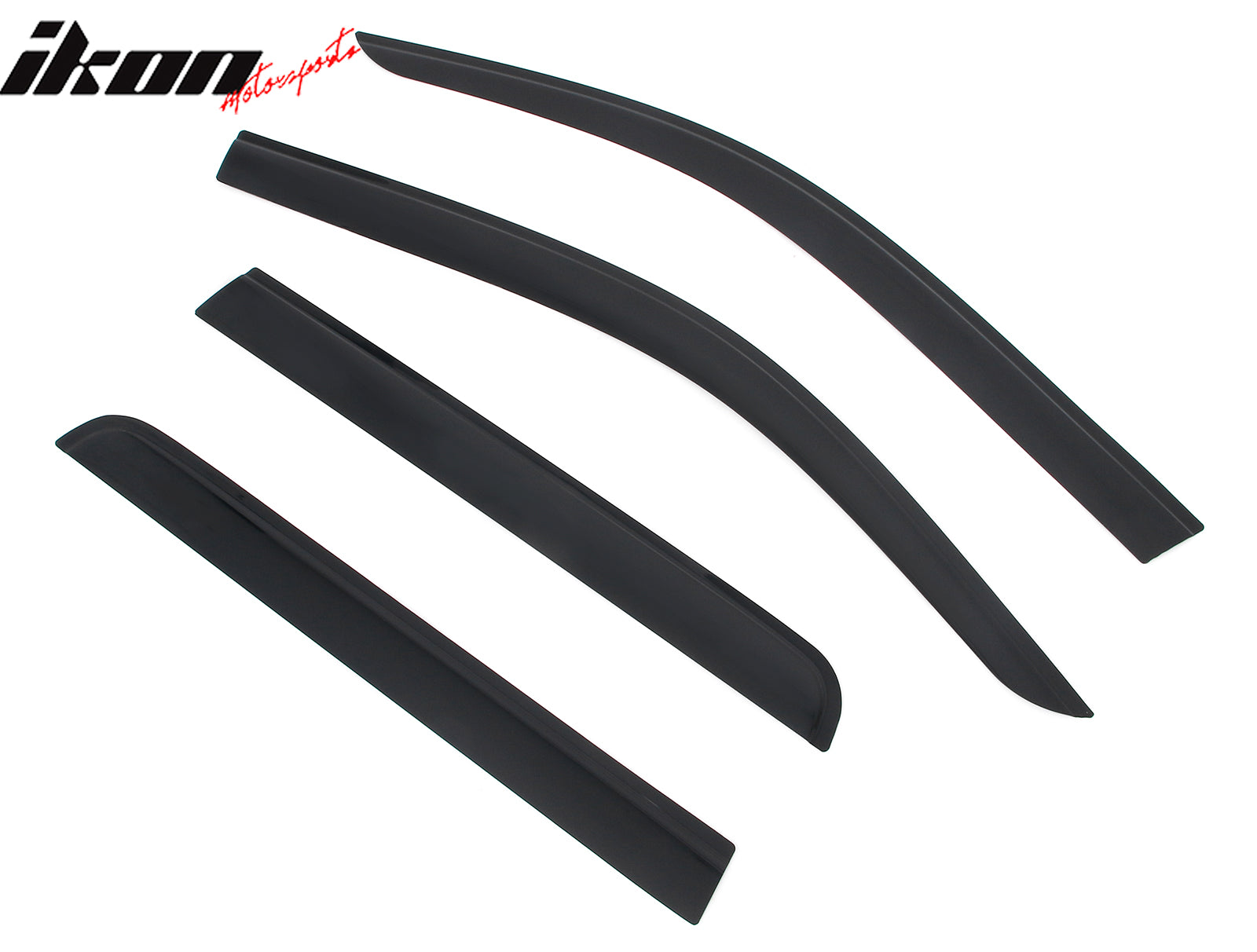 IKON MOTORSPORTS Tape on Low Profile Window Visors, Compatible with 2022-2026 Ford Maverick, Acrylic Smoke/Tinted Rain Guards, Side Window Wind Deflectors 4PCS