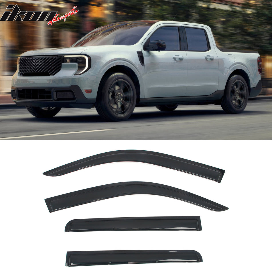 2022-2025 Ford Maverick Slim Style Smoke Window Visor Acrylic 4PCS