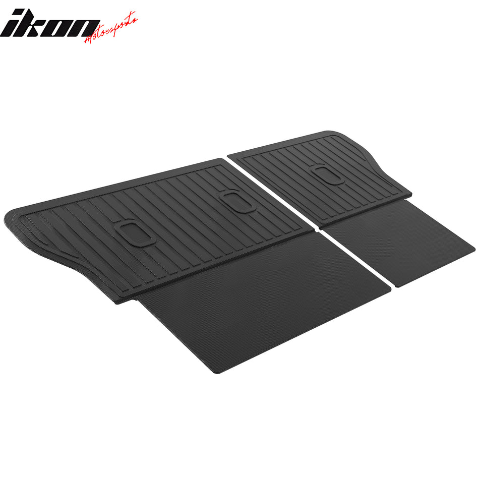 IKON MOTORSPORTS 3D TPE Backrest Mats, Compatible with 2022-2025 Genesis GV70, All Weather Rear Seat Back Mat Cover Protector, Black