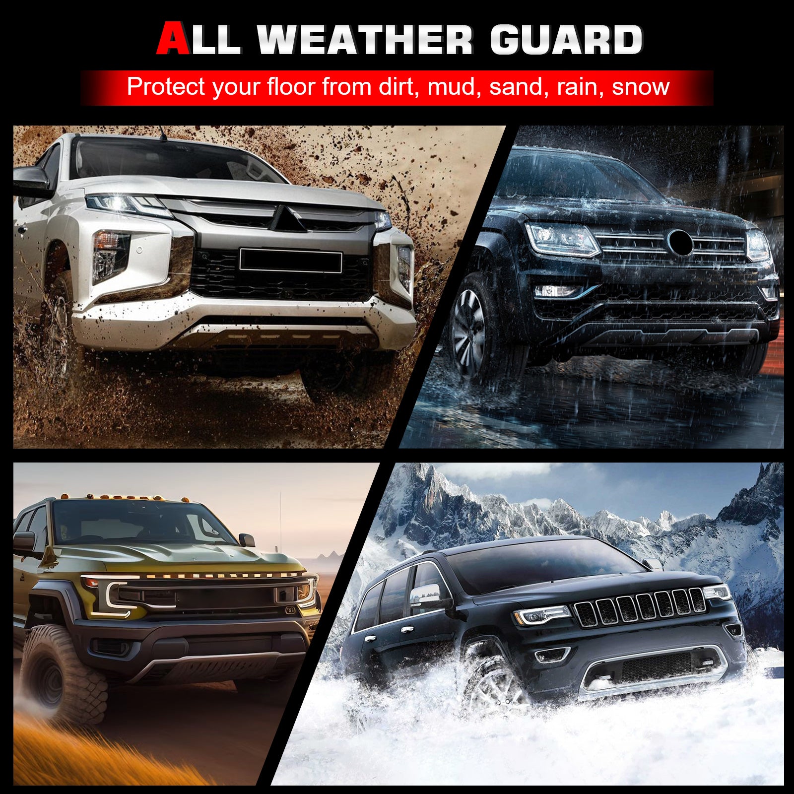 Fits 22-25 GMC Hummer EV Pickup & SUV TPE Waterproof Rear Cargo Trunk Tray Mats