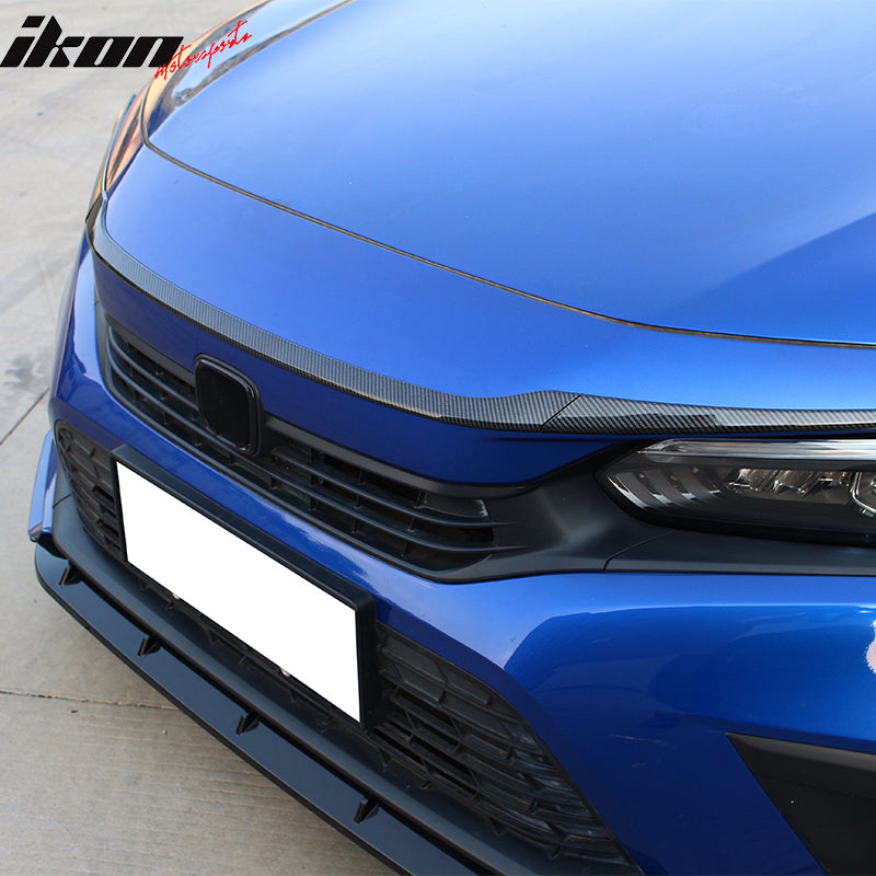 Fits 22-26 Honda Civic MD Style 3PCS Hood Bonnet Grille Trim Carbon Fiber Print