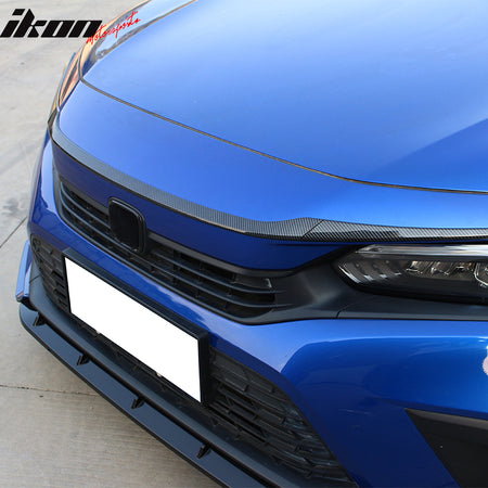 Fits 22-26 Honda Civic MD Style 3PCS Hood Bonnet Grille Trim Carbon Fiber Print