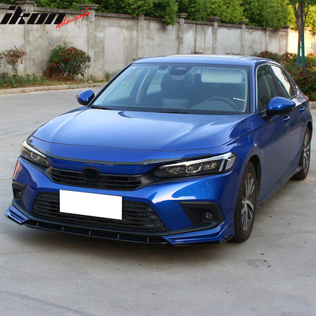 Fits 22-26 Honda Civic MD Style 3PCS Hood Bonnet Grille Trim Carbon Fiber Print