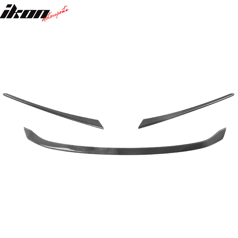 Fits 22-26 Honda Civic MD Style 3PCS Hood Bonnet Grille Trim Carbon Fiber Print