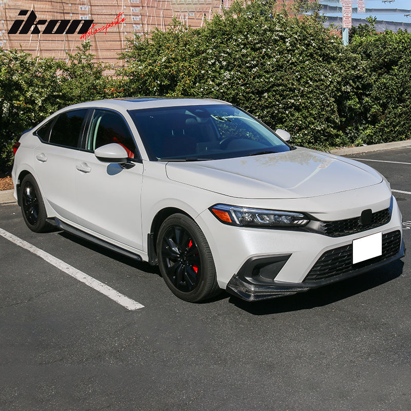 Fits 22-26 Honda Civic HPD Style Carbon Fiber Side Skirts Extensions Panel
