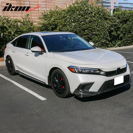 Fits 22-26 Honda Civic HPD Style Carbon Fiber Side Skirts Extensions Panel