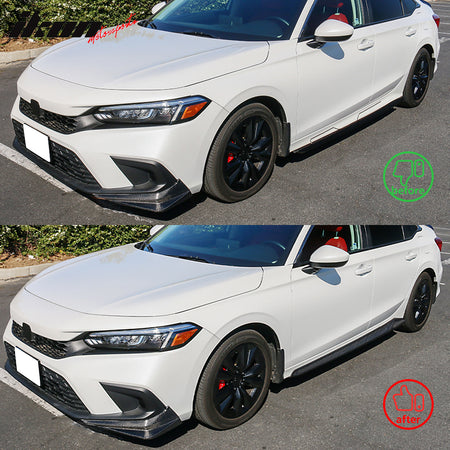 Fits 22-26 Honda Civic HPD Style Carbon Fiber Side Skirts Extensions Panel