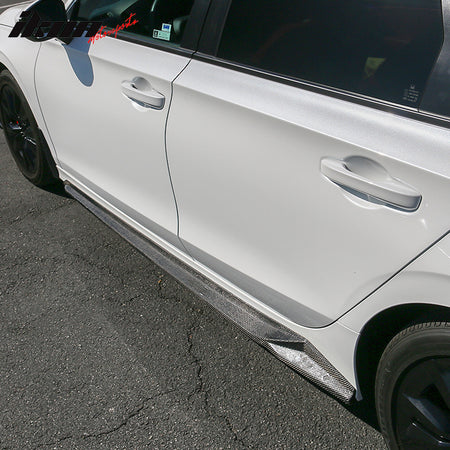 Fits 22-26 Honda Civic HPD Style Carbon Fiber Side Skirts Extensions Panel