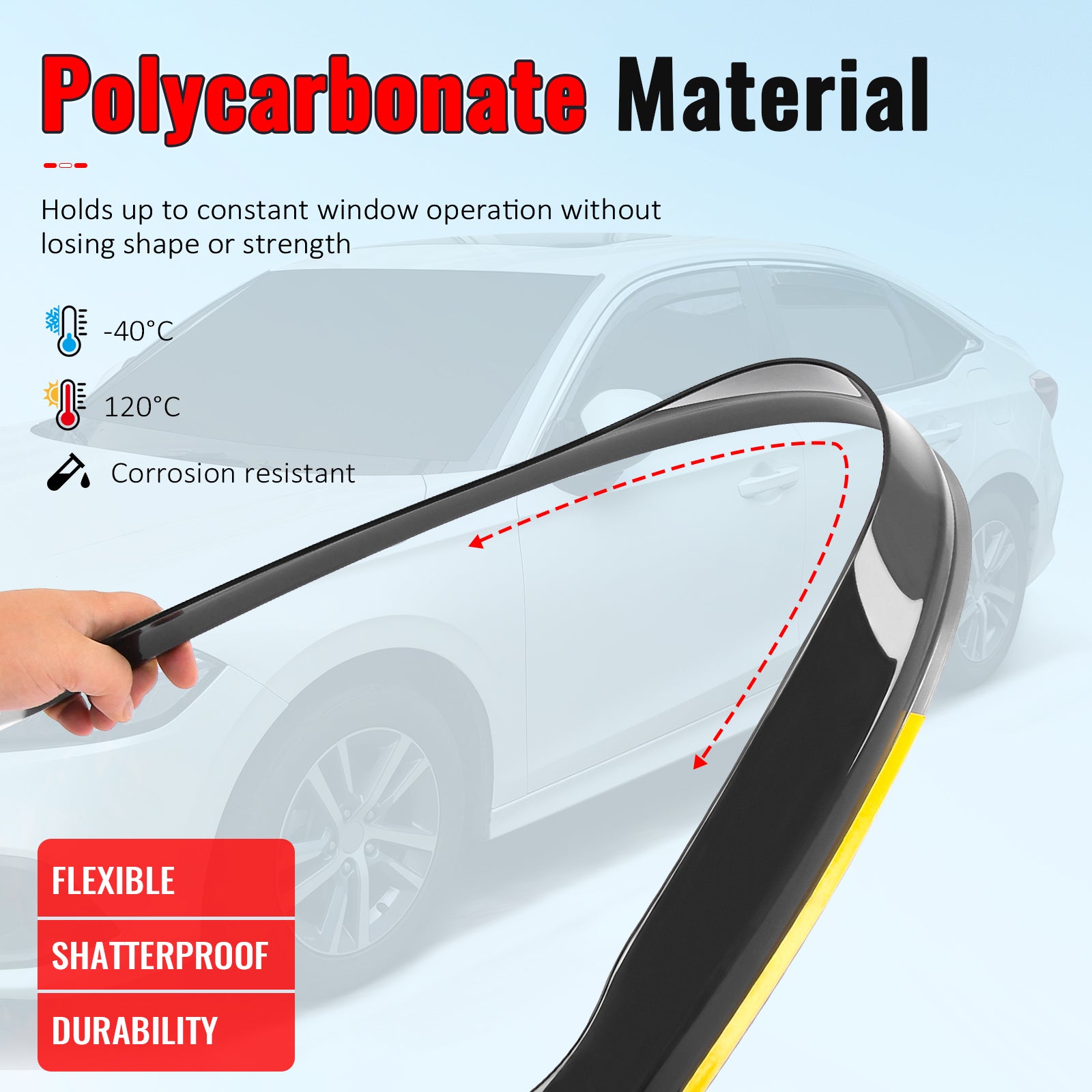 Fits 22-26 Honda Civic Sedan Window Visors Injection PC In-Channel Deflectors