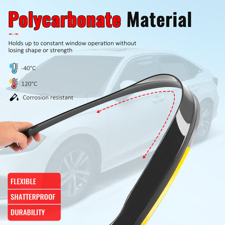 Fits 22-26 Honda Civic Sedan Window Visors Injection PC In-Channel Deflectors