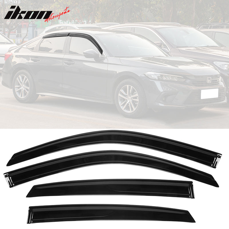 2022-2026 Honda Civic Sedan Window Visor Slim Smoke Tinted Acrylic