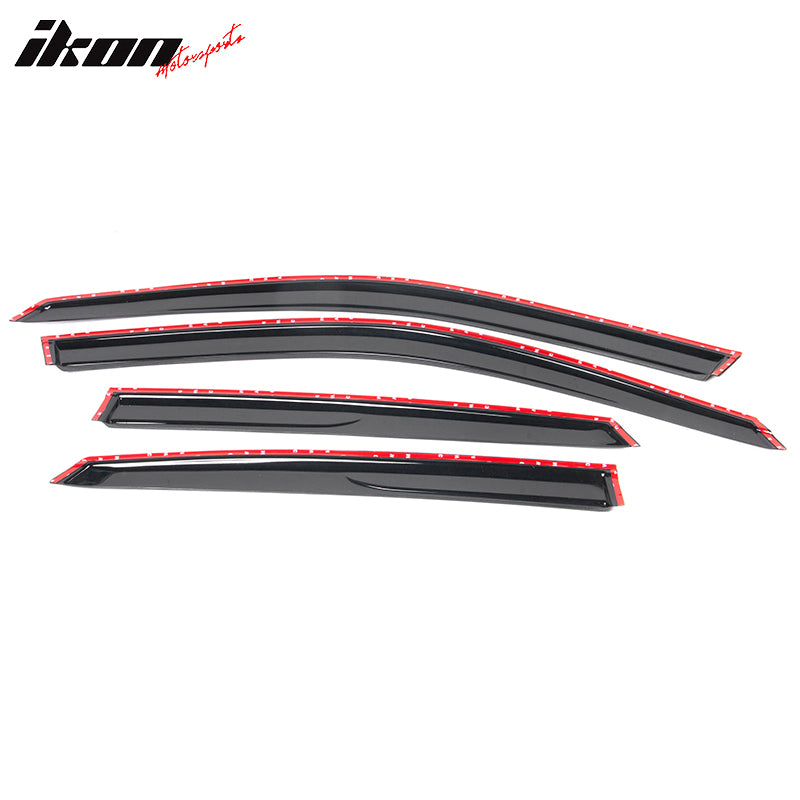Smoke Tinted Window Visor Rain Guards For 2022-2025 Honda Civic Sedan (11th Gen) - 4 Piece Set With Chrome Trim