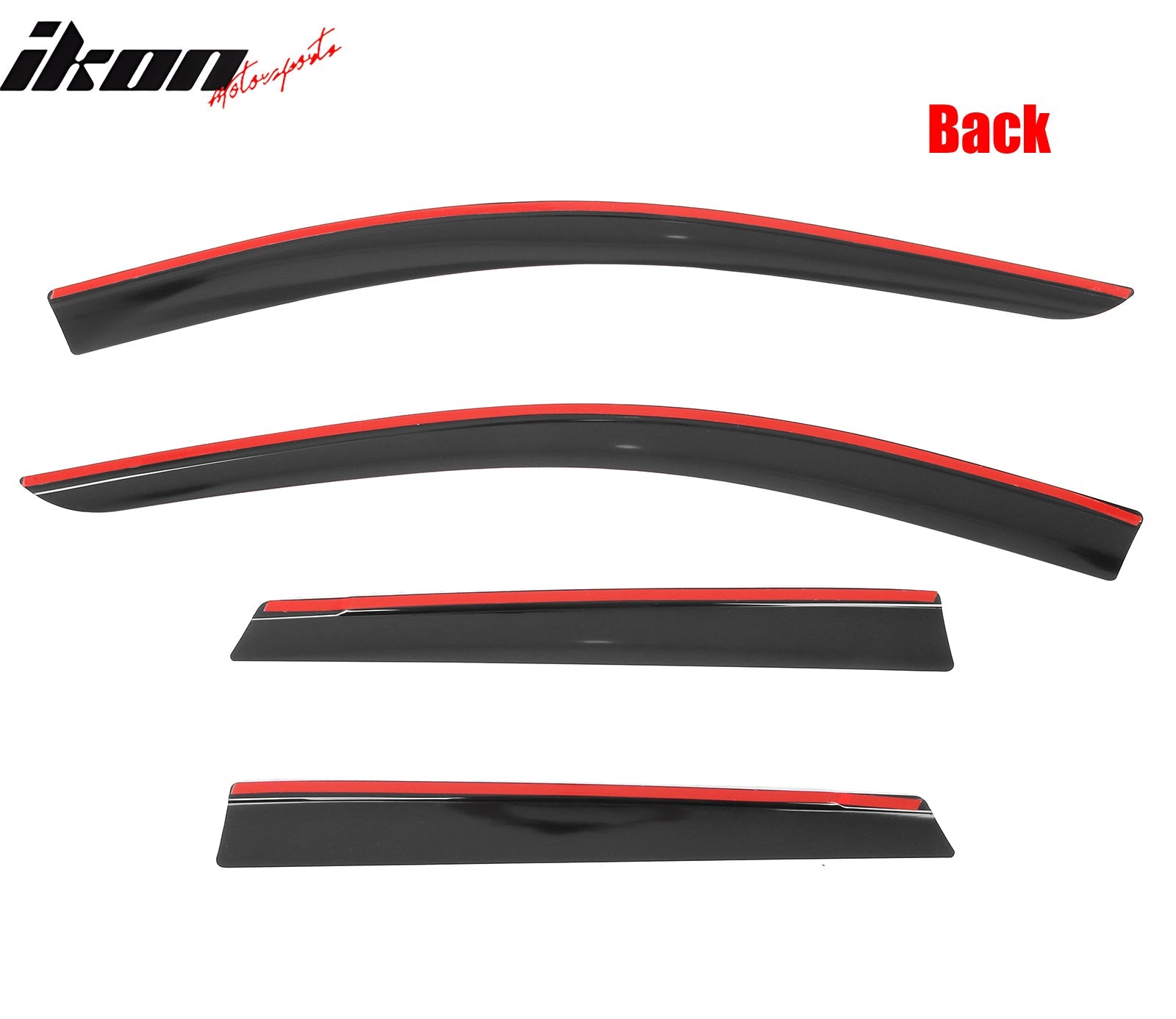 IKON MOTORSPORTS Tape on Low Profile Window Visors, Compatible