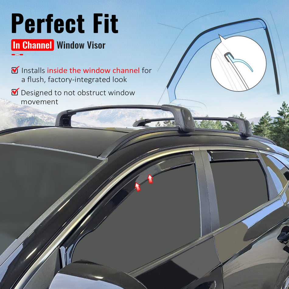 2022 - 2025 Hyundai Tucson Side Window Visor Black In - Channel DeflectorsIkon Motorsports