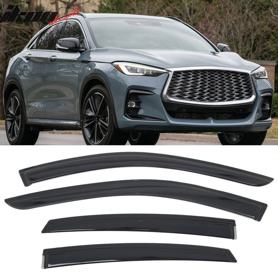 2022 - 2025 Infiniti QX55 4PC Tape on Window Visors Vent Rain Sun GuardsIkon Motorsports