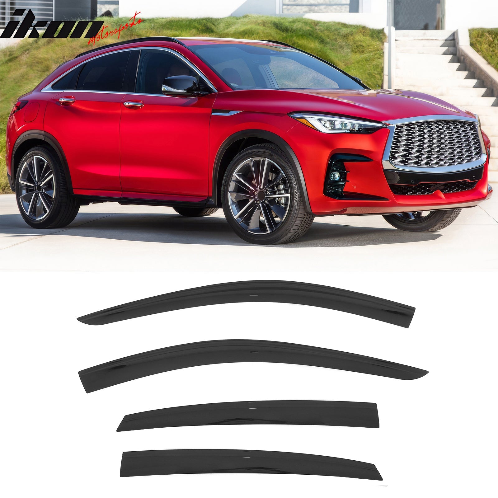 2022 - 2025 Infiniti QX55 Low Profile Style Tape on Window Visors GuardsIkon Motorsports
