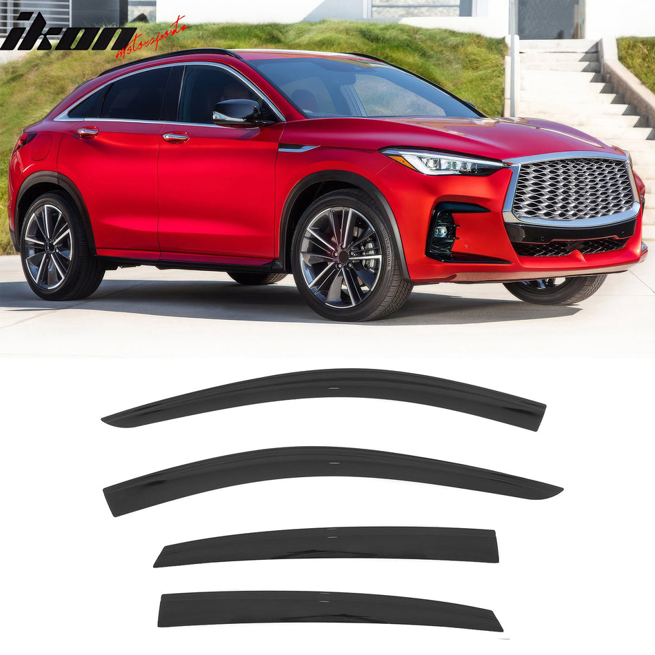2022 - 2025 Infiniti QX55 Low Profile Style Tape on Window Visors GuardsIkon Motorsports
