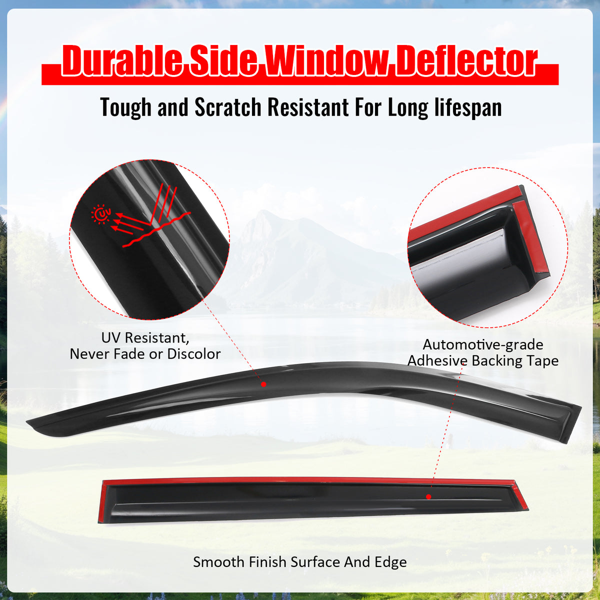 Fits 22-26 Infiniti QX60 Smoke Acrylic Mugen Style Window Visors Deflector 4PCS