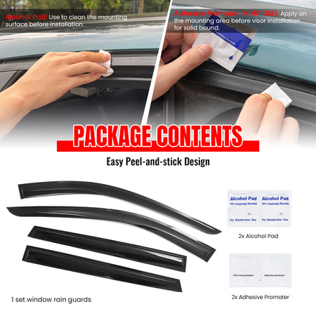 Fits 22-26 Infiniti QX60 Smoke Acrylic Mugen Style Window Visors Deflector 4PCS
