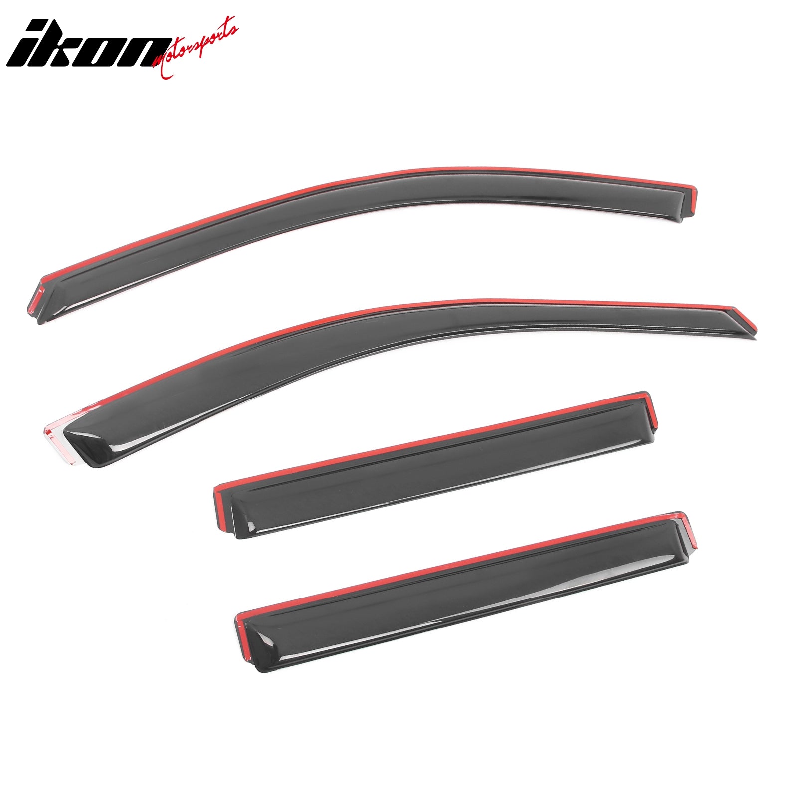 IKON MOTORSPORTS In Channel Window Visors Compatible with 2022-2025 Jeep Grand Cherokee, Slim Style Acrylic Smoke Rain Guards, Side Window Wind Deflectors 4PCS