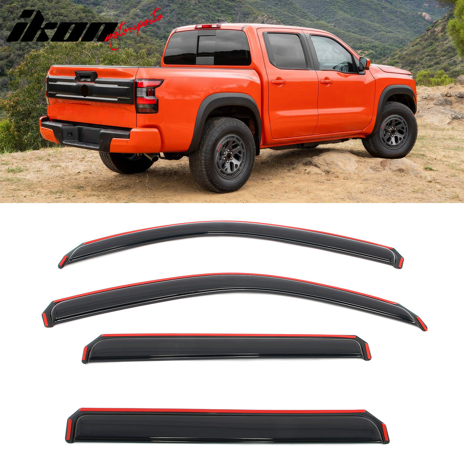 2022-2026 Nissan Frontier Crew Cab Window Visor In-Channel Rain Guard