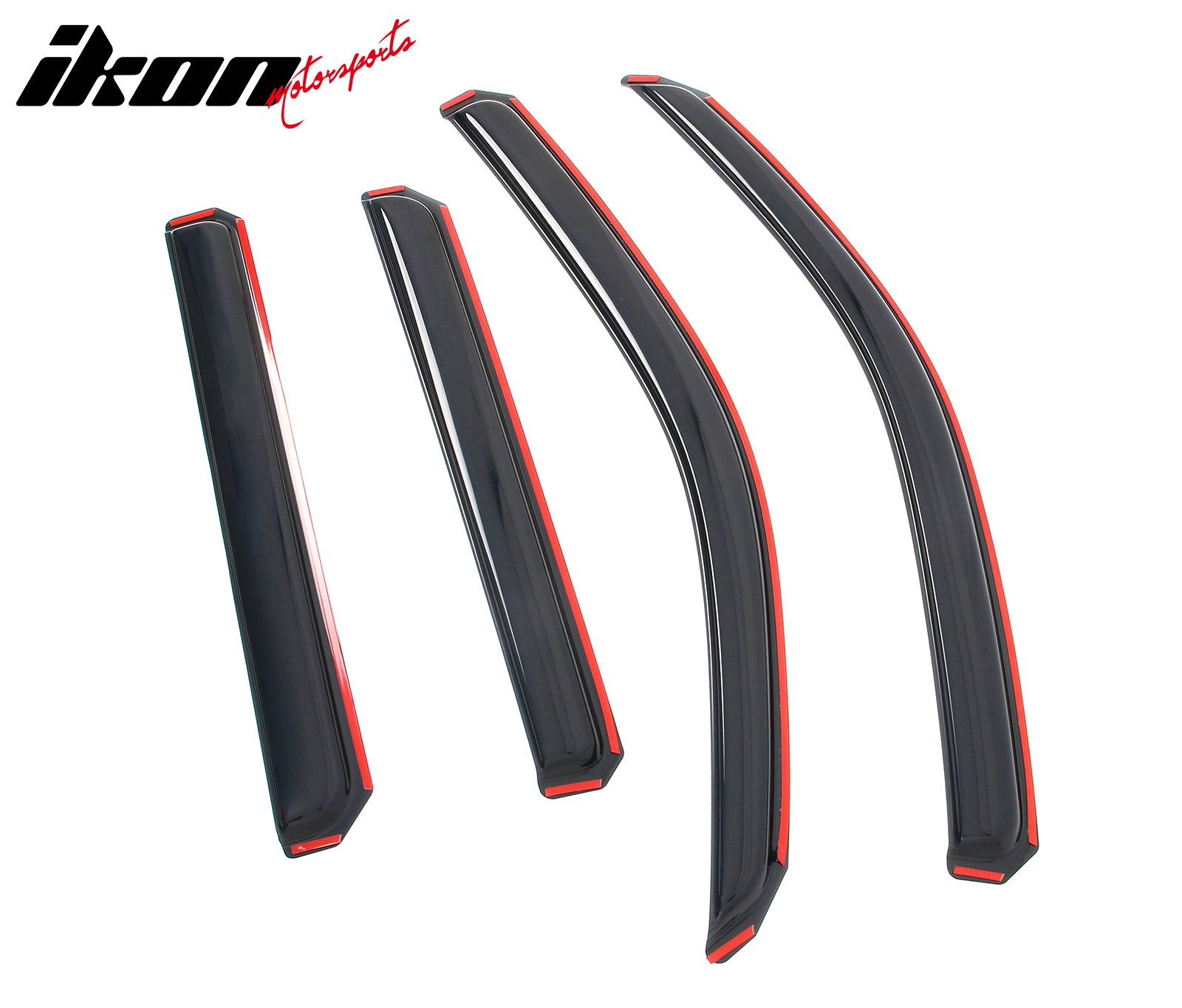 IKON MOTORSPORTS In Channel Window Visors Compatible with 2022-2026 Nissan Frontier Crew Cab, Slim Style Acrylic Smoke Rain Guards, Side Window Wind Deflectors 4PCS