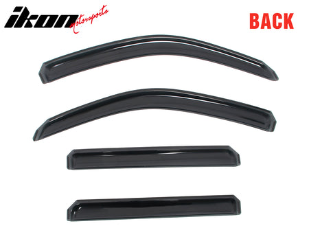 Fits 22-26 Nissan Frontier Crew Cab Window Visor In-Channel Deflector Rain Guard