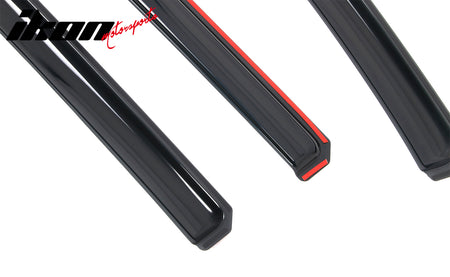 Fits 22-26 Nissan Frontier Crew Cab Window Visor In-Channel Deflector Rain Guard