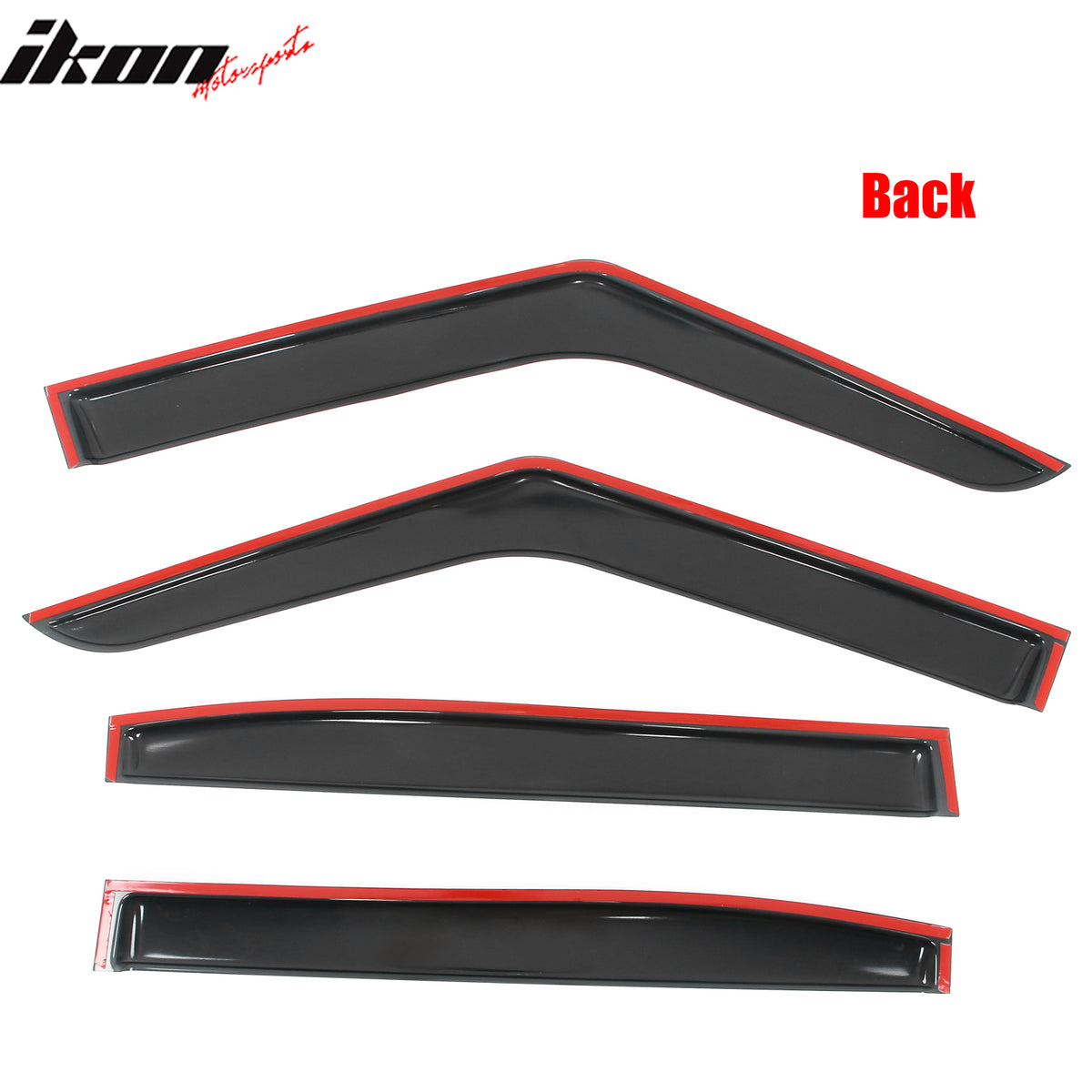 Fits 22-25 Rivian R1T Window Visors Vent Rain Wind Sun Guards Deflectors Tape-On