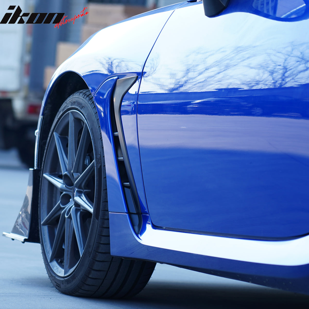 IKON MOTORSPORTS Front Fender Side Vent Compatible With 2022-2026 Subaru BRZ & Toyota GR86, STI Style Matte Black ABS Plastic Front Fender Side Garnish Trim Decorative Molding Cover 2PCS