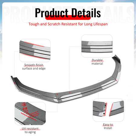 Fits 22-25 Subaru BRZ IKV2 Front Bumper Lip Chin Splitter Carbon Fiber Print PP