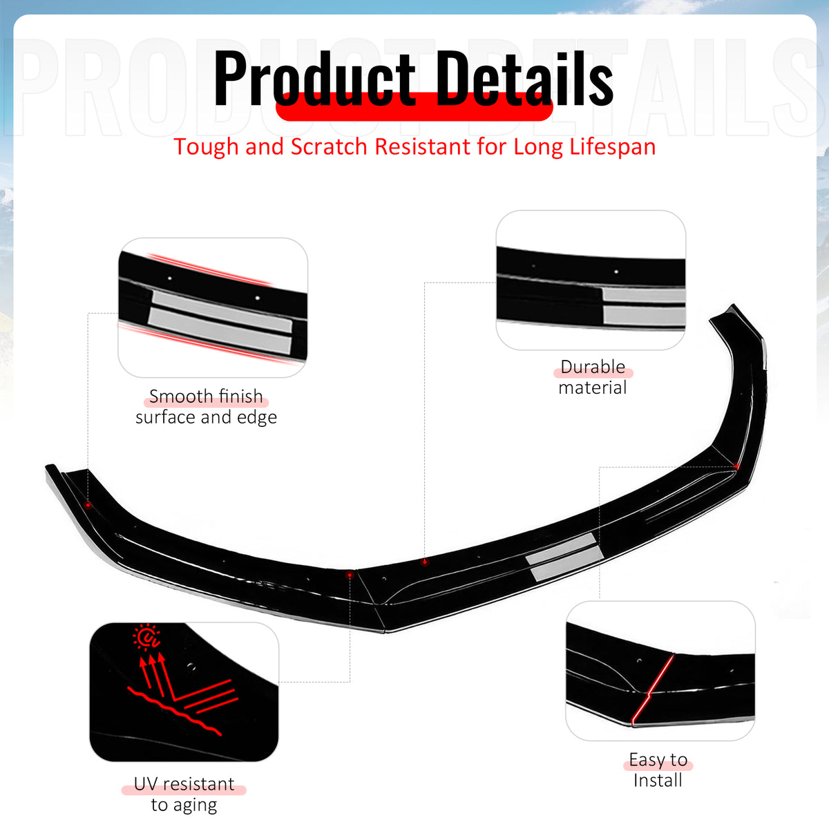 Fits 22-25 Subaru BRZ IKV2 Style Front Bumper Lip Chin Splitter PP Gloss Black