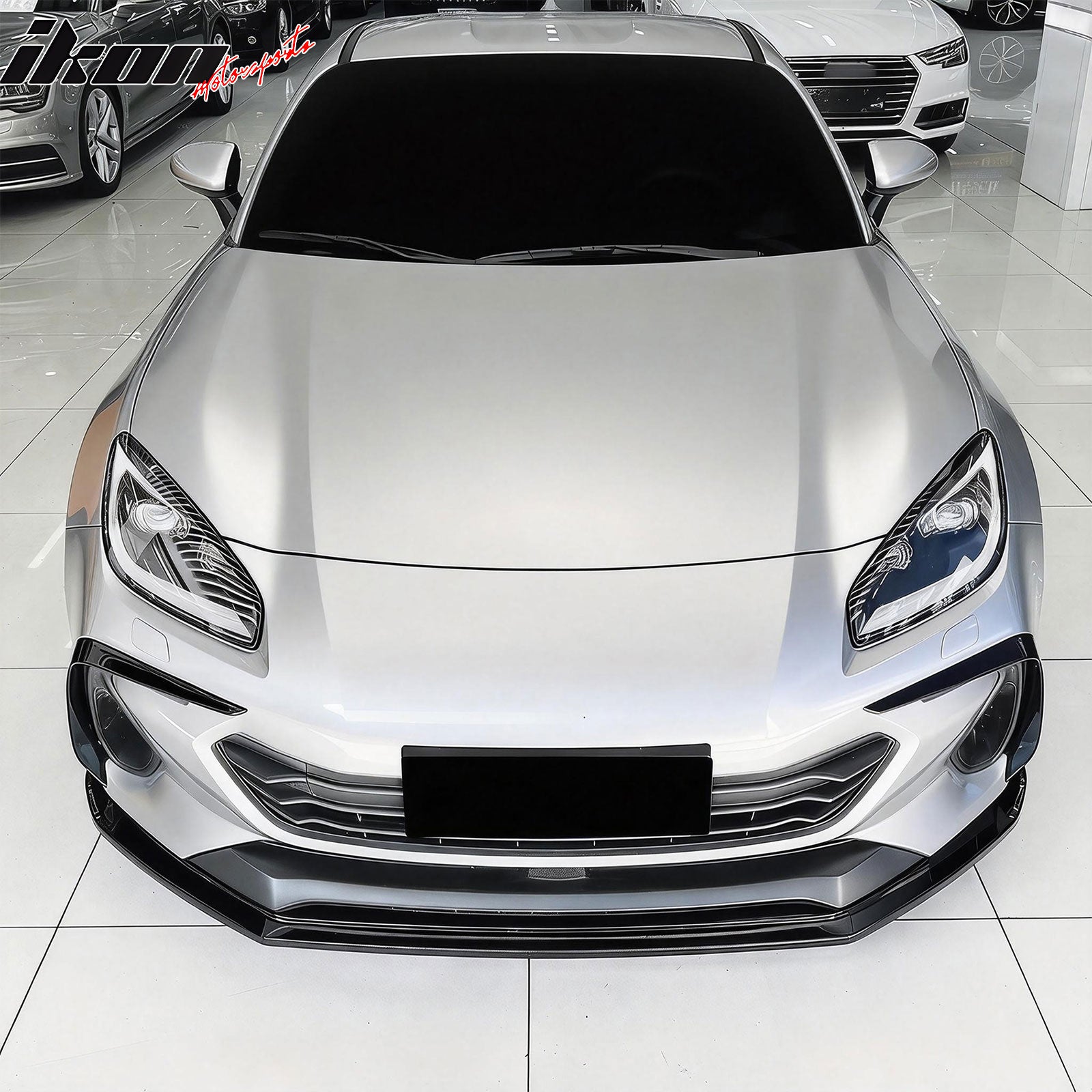 Fits 22-25 Subaru BRZ IKV2 Style Front Bumper Lip Chin Splitter PP Gloss Black
