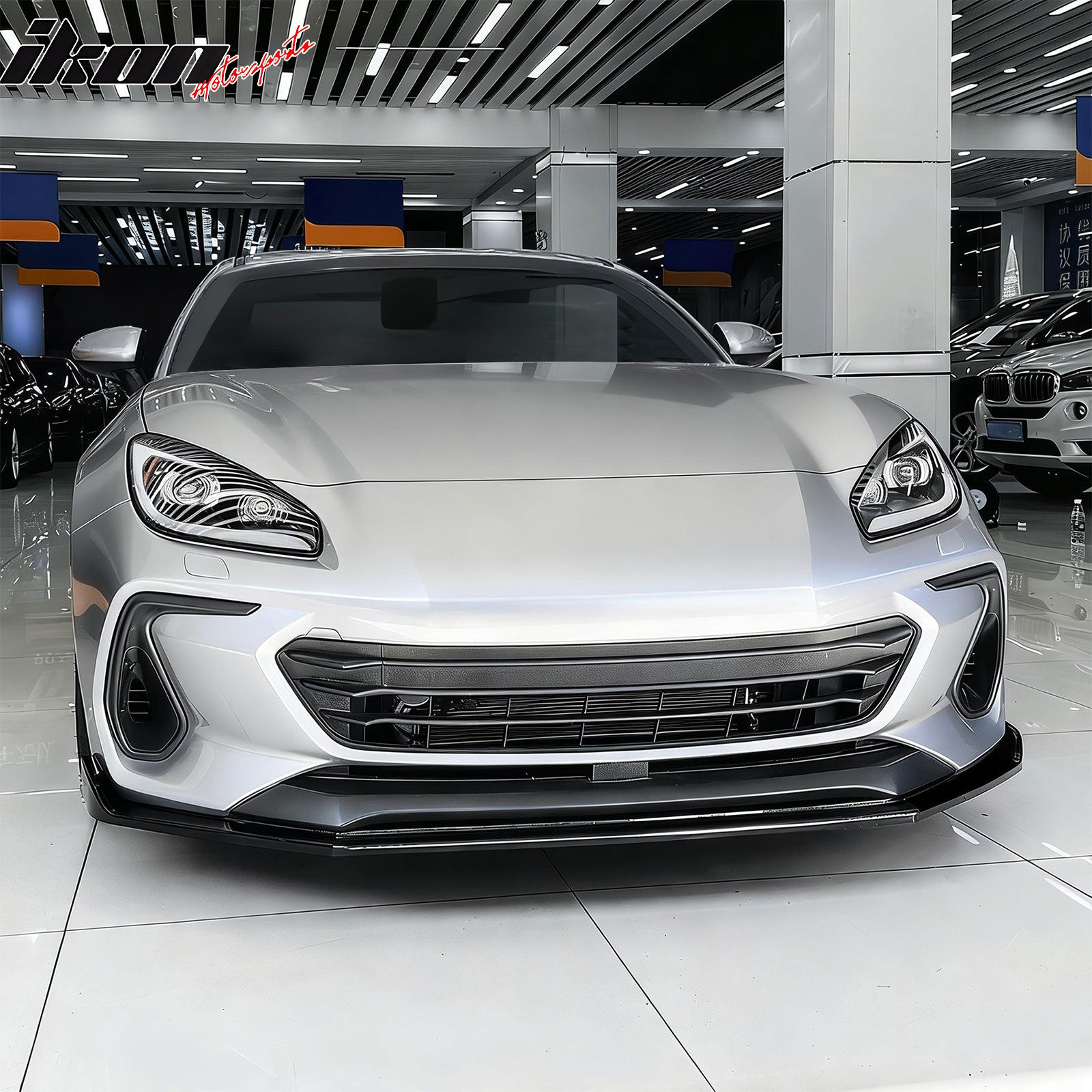Fits 22-25 Subaru BRZ IKV2 Style Front Bumper Lip Chin Splitter PP Gloss Black